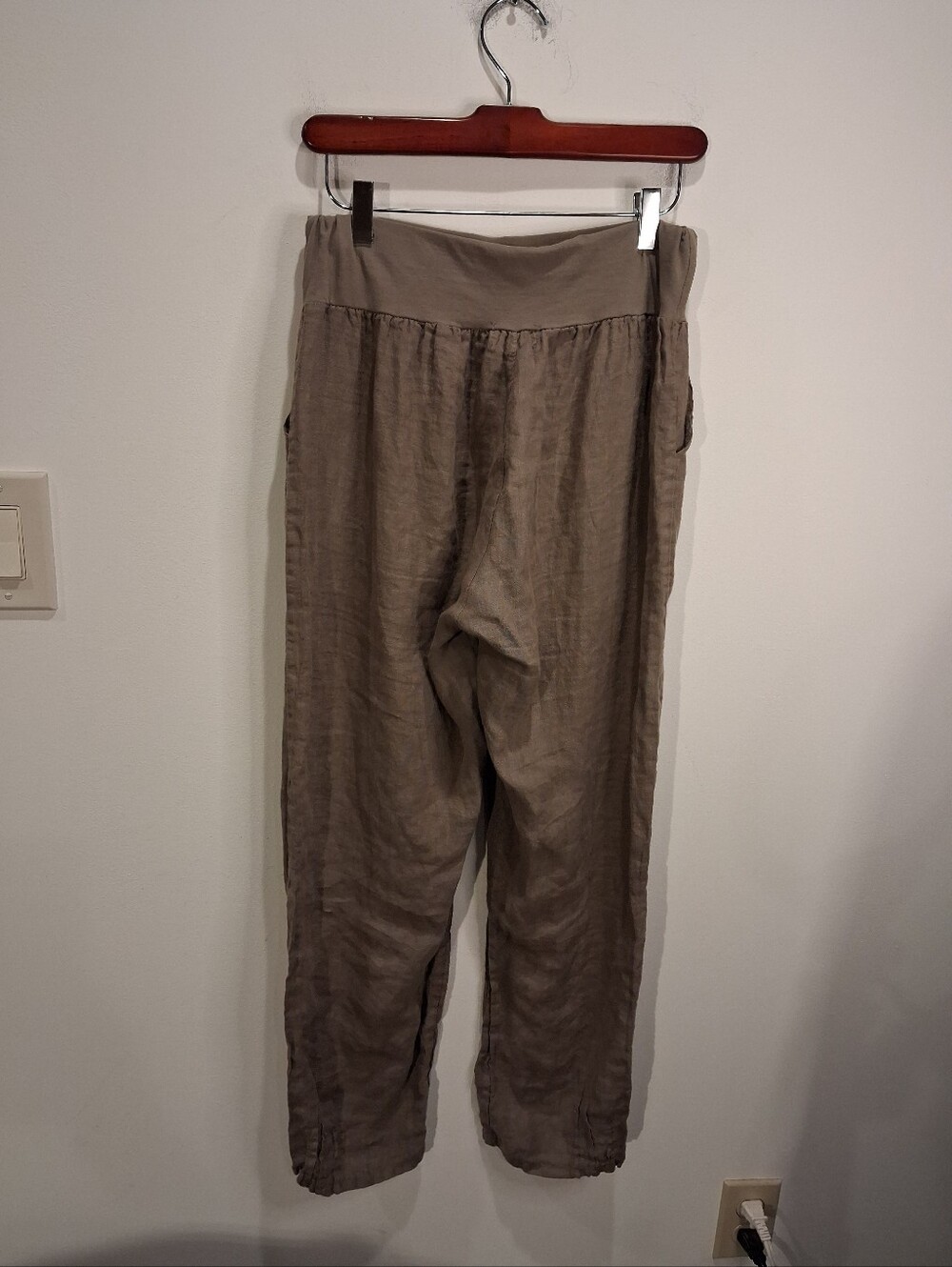 Bottega Moda Size 10 Boho Comfort Linen Pull On Pants - Picture 3 of 5